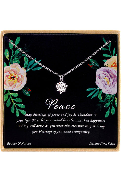 'Peace' Boxed Charm Necklace - SF