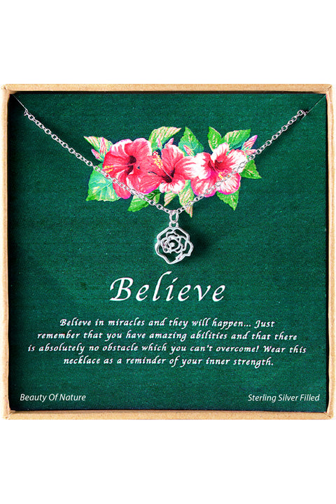 'Believe' Boxed Charm Necklace - SF