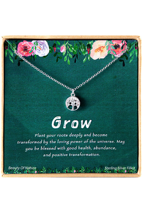 'Grow' Boxed Charm Necklace - SF