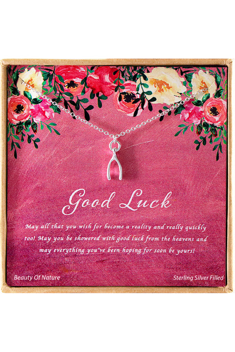 'Good Luck' Boxed Charm Necklace - SF