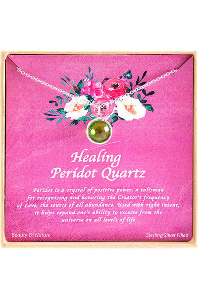 'Healing Peridot Quartz' Boxed Charm Necklace - SF