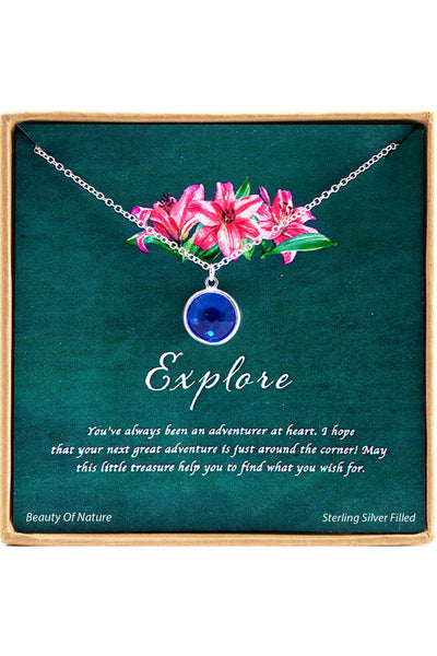 'Explore' Boxed Charm Necklace - SF