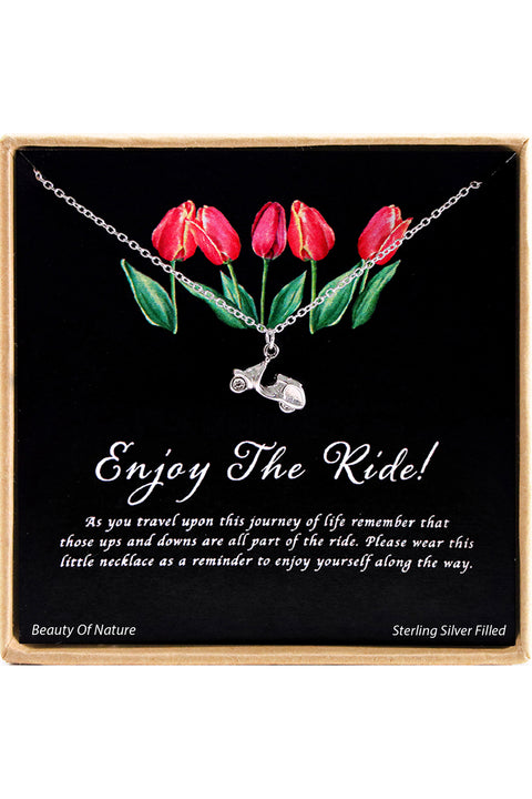 'Enjoy The Ride' Boxed Charm Necklace - SF