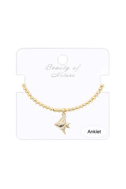 Fish Charm Beaded Anklet - GF