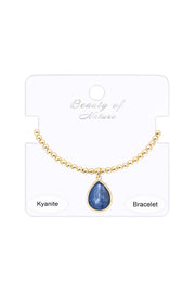 Kyanite Beaded Charm Bracelet - GF