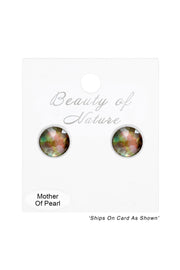 Black Mother Of Pearl Post Earrings - SF