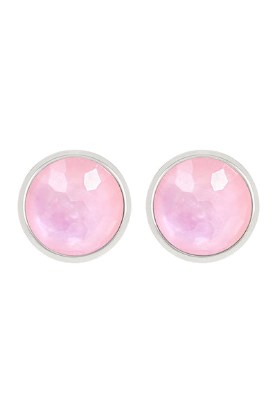 Pink Mother Of Pearl Post Earrings - SF