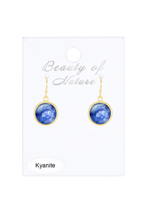 Kyanite Fancy Cut Round Earrings - GF