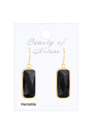 Hematite Rectangle Earrings - GF