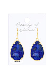 Lapis Pear Cut Earrings - GF