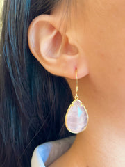 Rose Quartz Pear Cut Earrings - GF