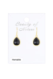 Hematite Teardrop Earrings - GF
