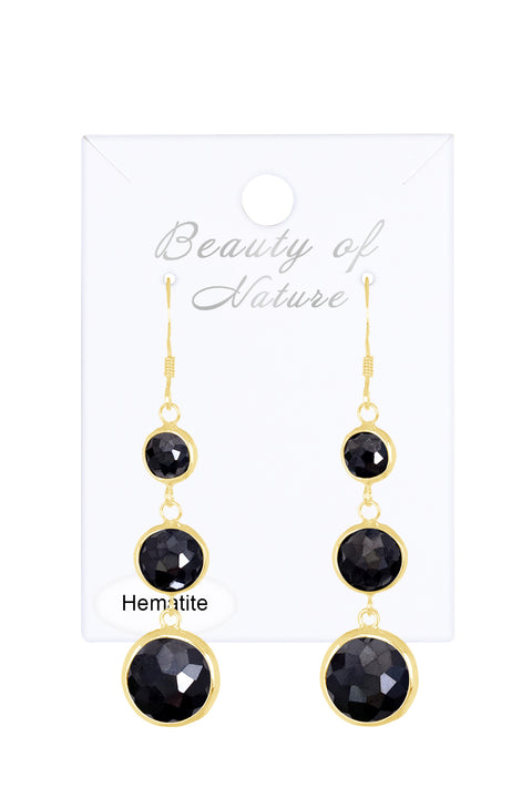 Hematite Drop Earrings - GF