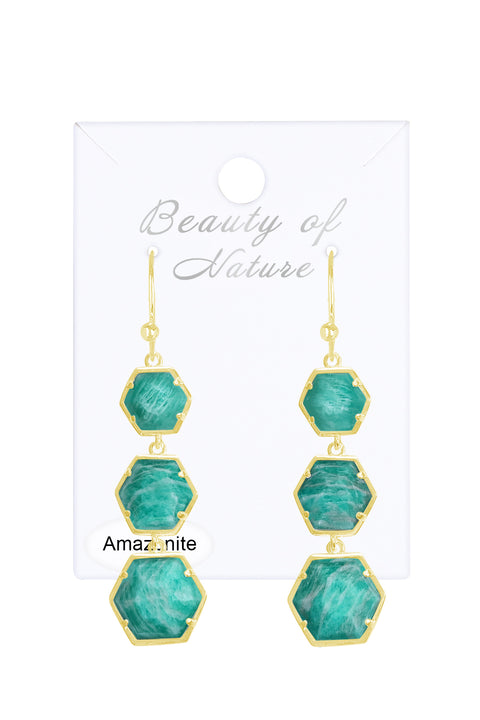 Amazonite Drop Earrings - GF