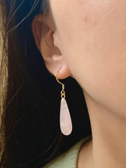 14k Vermeil & Rose Quartz Drop Earrings - VM