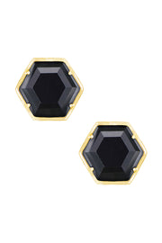 Hematite Hexagon Post Earrings - GF