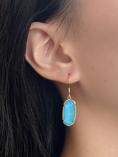 Turquoise Quartz Casey Drop Earrings - GF