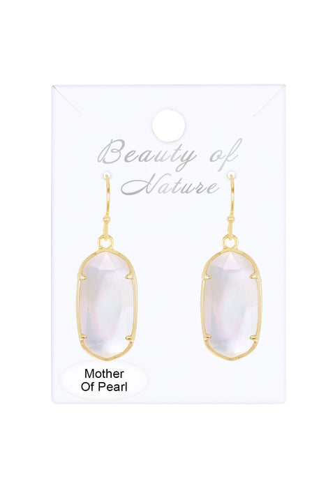 Mother Of Pearl Quartz Drop Earrings - GF