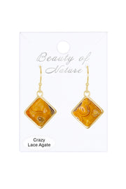 Crazy Lace Agate Rachel Drop Earrings - GF