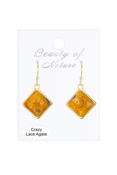 Crazy Lace Agate Rachel Drop Earrings - GF