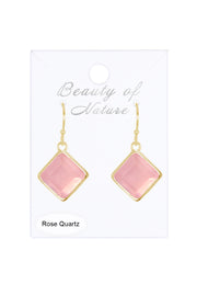 Rose Quartz Rachel Drop Earrings - GF