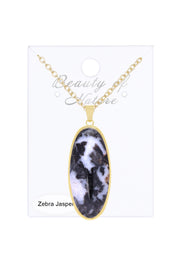 Zebra Jasper Pendant Necklace - GF