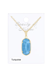 Turquoise Quartz Casey Pendant Necklace - GF