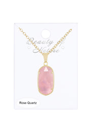 Rose Quartz Casey Pendant Necklace - GF