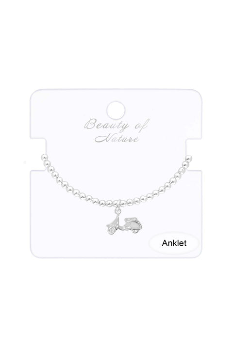 Scooter Charm Beaded Anklet - SF