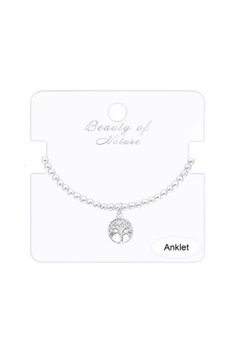 Tree of Life Charm Beaded Anklet - SF
