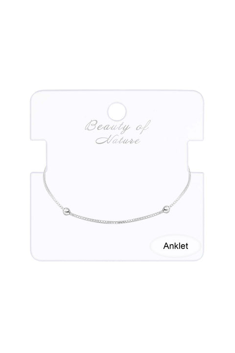 Sterling Silver Itailian Beaded Anklet