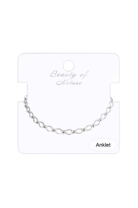 Sterling Silver Itailian Cheval Link Anklet