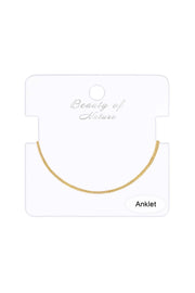 14k Gold Plated 1.2mm Snake Chain Anklet - GP