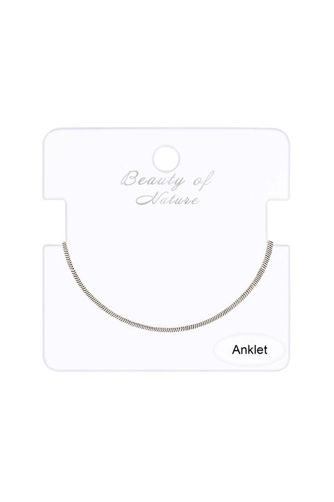 Silver Plated 1.2mm Snake Chain Anklet - SP