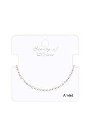 Silver Plated 2mm Bead Chain Anklet - SP