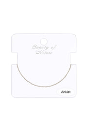 Silver Plated 1mm Round Box Chain Anklet - SP