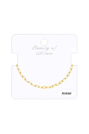 14k Gold Plated 2.5mm Open Cable Chain Anklet - GP