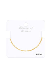 14k Gold Plated 2mm Singapore Chain Anklet - GP