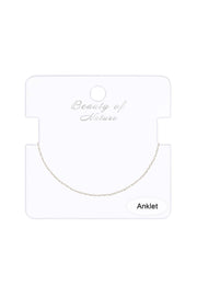 Silver Plated 1mm Cable Chain Anklet - SP