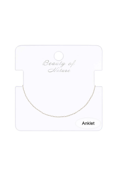 Silver Plated 1mm Cable Chain Anklet - SP