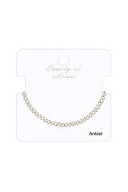 Silver Plated 3mm Curb Chain Anklet - SP