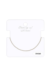 Silver Plated 1.5mm Wheat Chain Anklet - SP