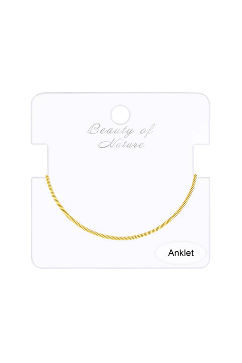 14k Gold Plated 1.5mm Omega Chain Anklet - GP