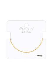14k Gold Plated 1.2mm A/X Chain Anklet - GP