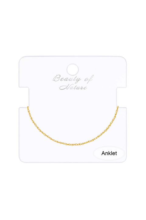 14k Gold Plated 1.2mm Singapore Chain Anklet - GP