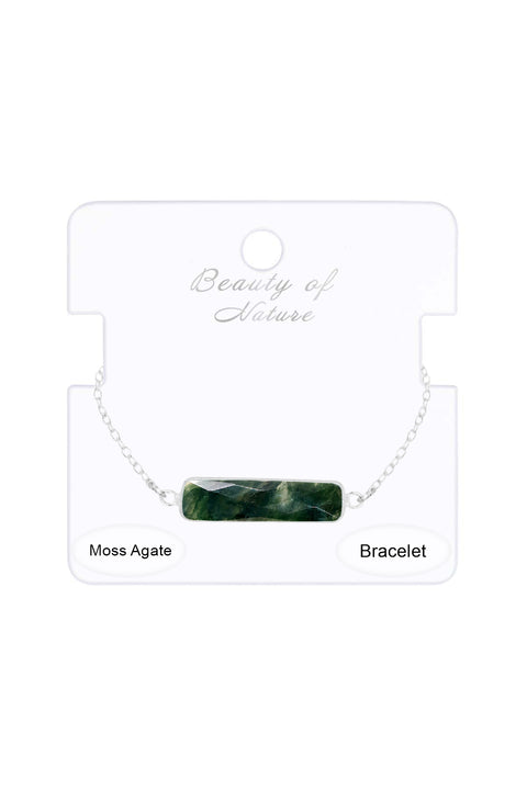 Moss Agate Bar Bracelet - SF