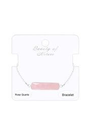 Rose Quartz Bar Bracelet - SF