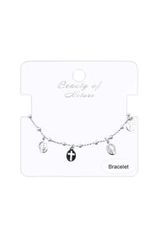 Sterling Silver Rosary Charm Bracelet - SS