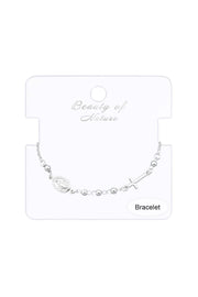 Sterling Silver Rosary Charm Bracelet - SS