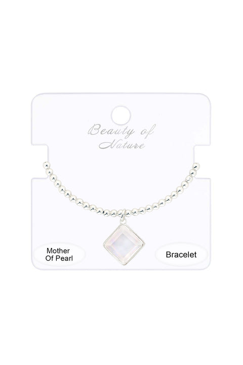 Mother Of Pearl & Beaded Charm Bracelet - SF
